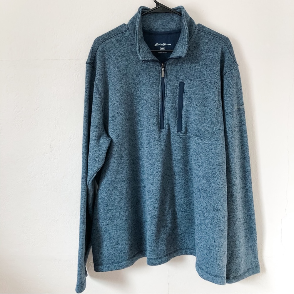Eddie Bauer Blue Quarter-Zip Sweater